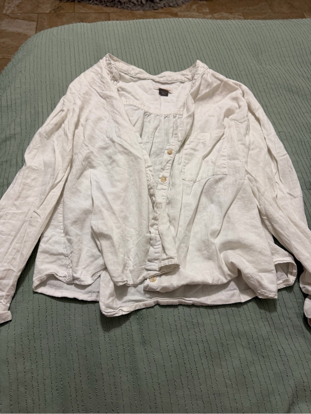 Anthropologie Pilcro Ivory Button-Front Women's Top